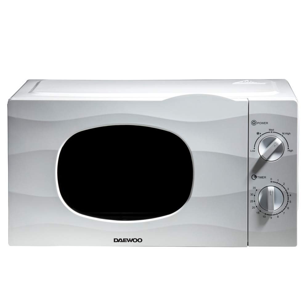 Daewoo 20L, 700W Microwave |Auto Defrost Function |5 Power Settings | 35 Minute Timer Dial | Glass Turntable | - White Wave