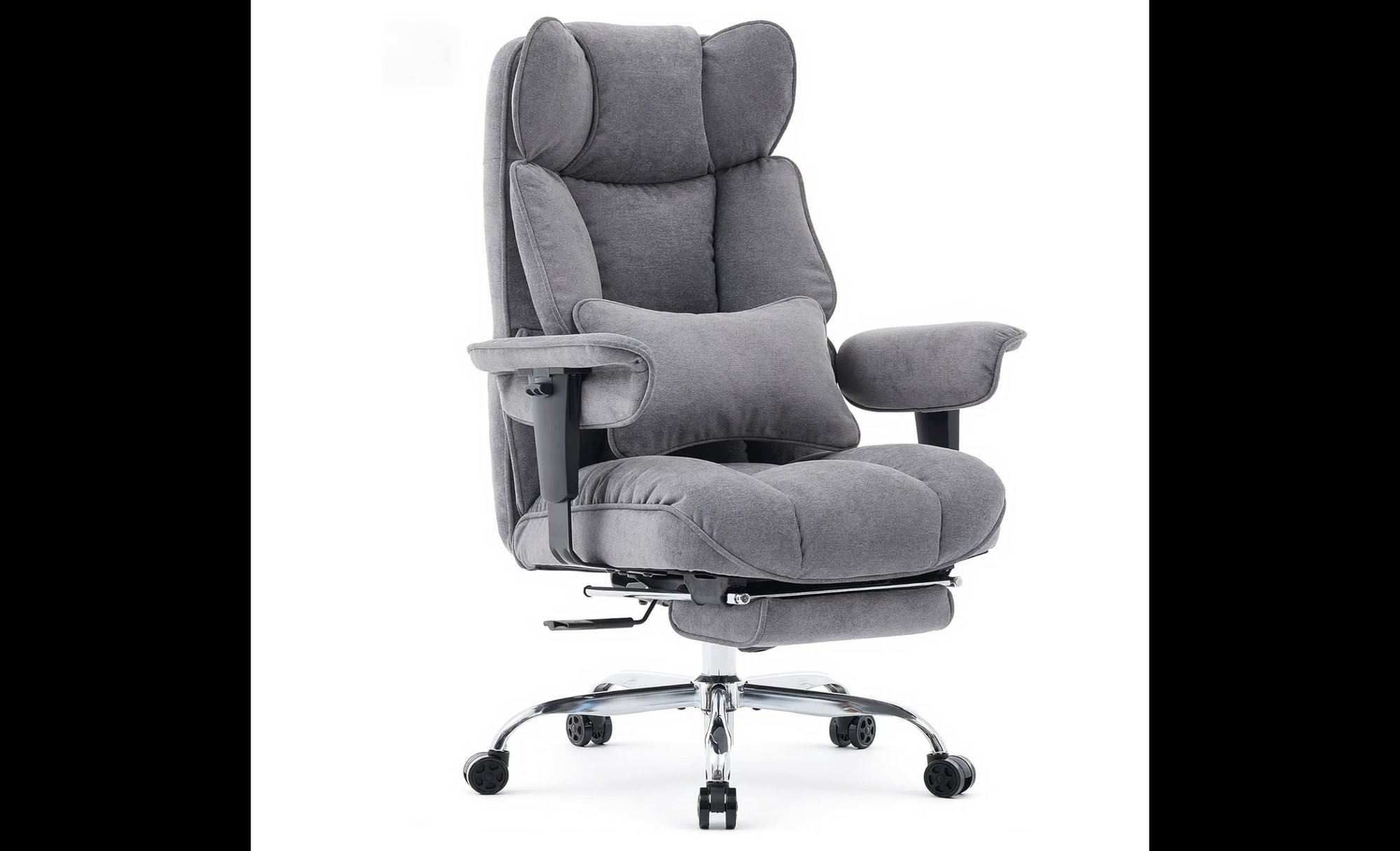 Efomao Desk Office Chair, Big and Tall Fabric Executive Chair with Footrest, High Back Ergonomic Computer Chair