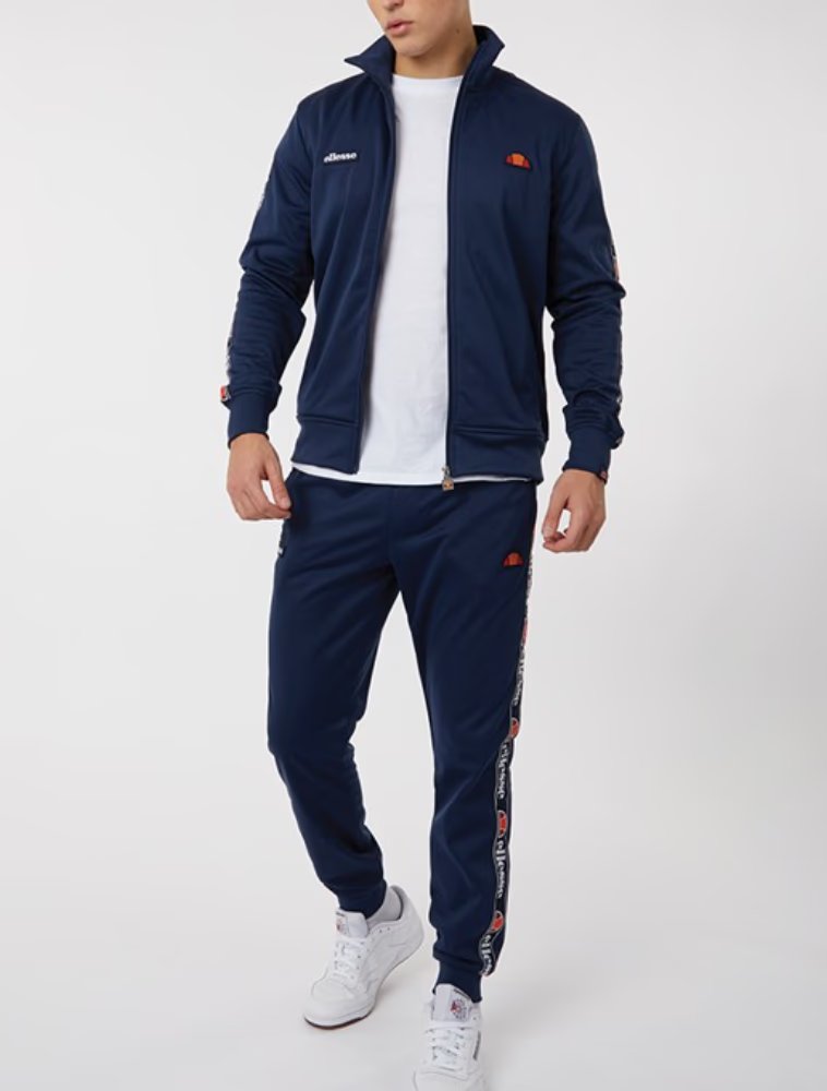 Ellesse Mens Giraldo Taped Poly Tracksuit Navy, S - 2XL
