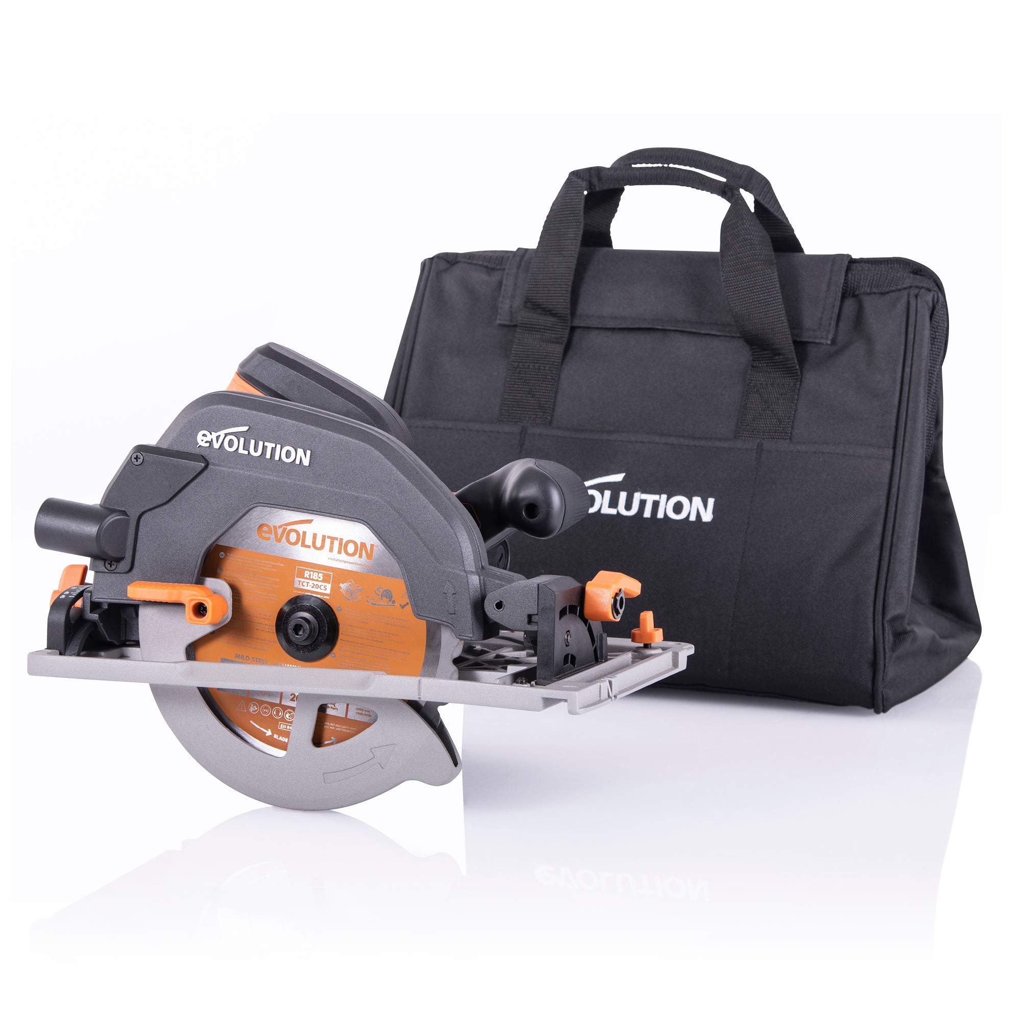 Evolution R185CCSX+ 185mm Multi-Material Premium Circular Saw (Inc Storage Bag) - 230V