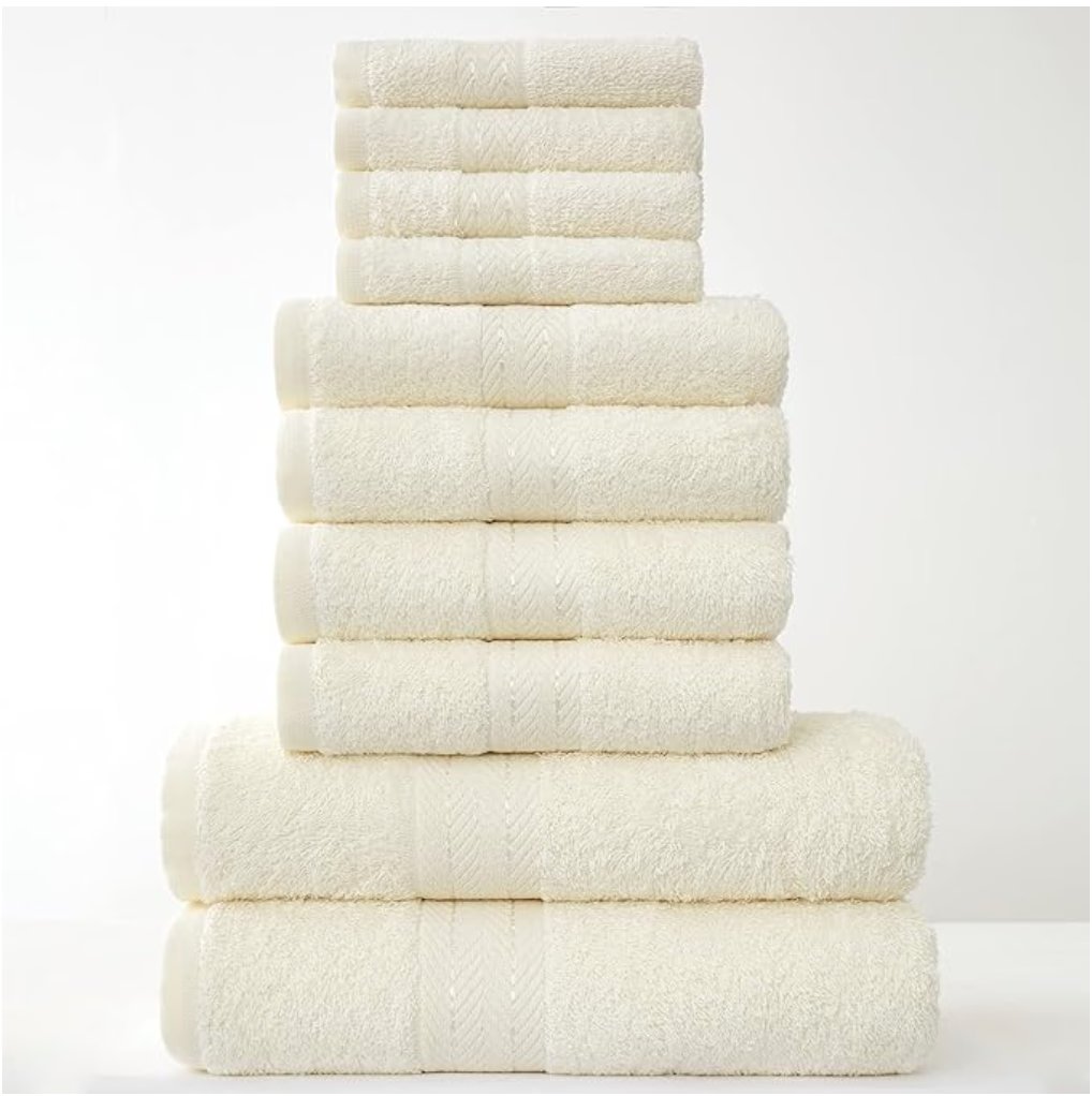 GC GAVENO CAVAILIA Towels Family Bale Set - 10 Piece 100% Egyptian Cotton, 4x Face 4x Hand 2x Bath Towel