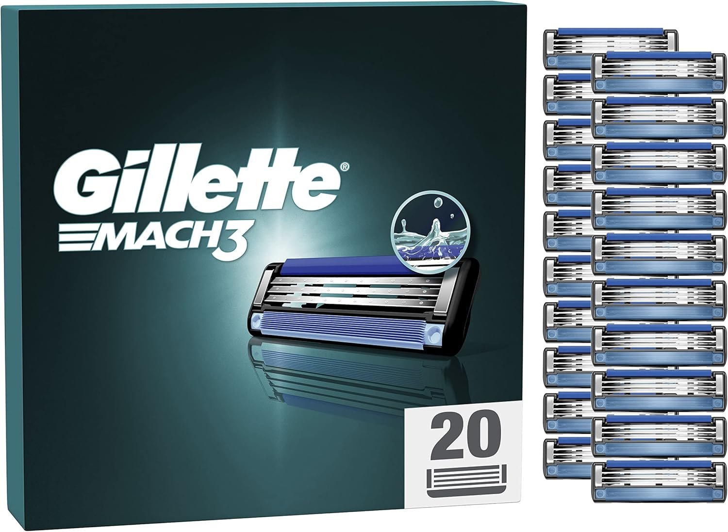 Gillette Mach3 Razor Blade Refills - Pack of 20
