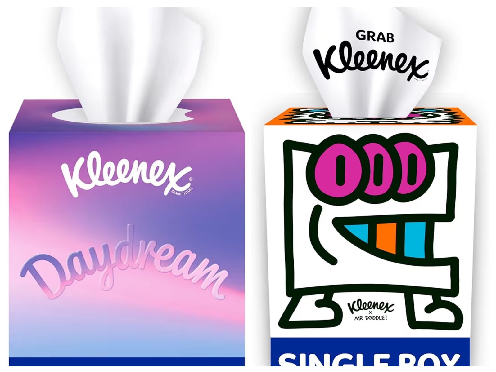 Kleenex Cube Tissue Box - Take a Moment Collection / Mr Doodle Collection (71p With First Time S&S)