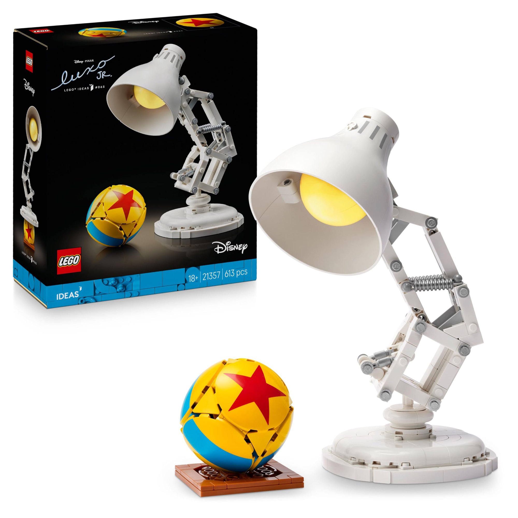 LEGO Ideas Disney Pixar Luxo Jr. Lamp Building Set for Adults 21357 - Movie Memorabilia Model
