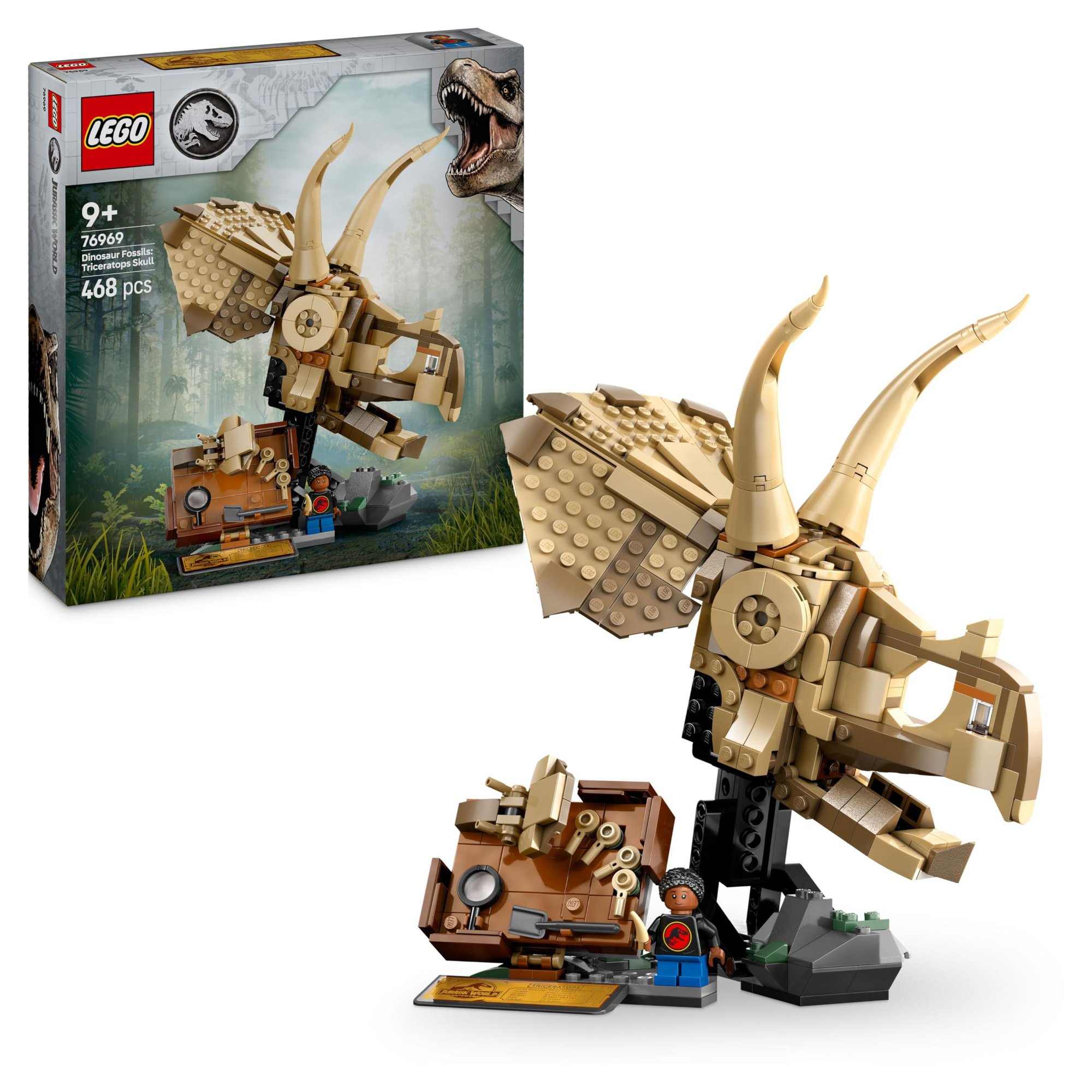 LEGO Jurassic World Dinosaur Fossils: Triceratops Skull Model, Dinosaur Toy