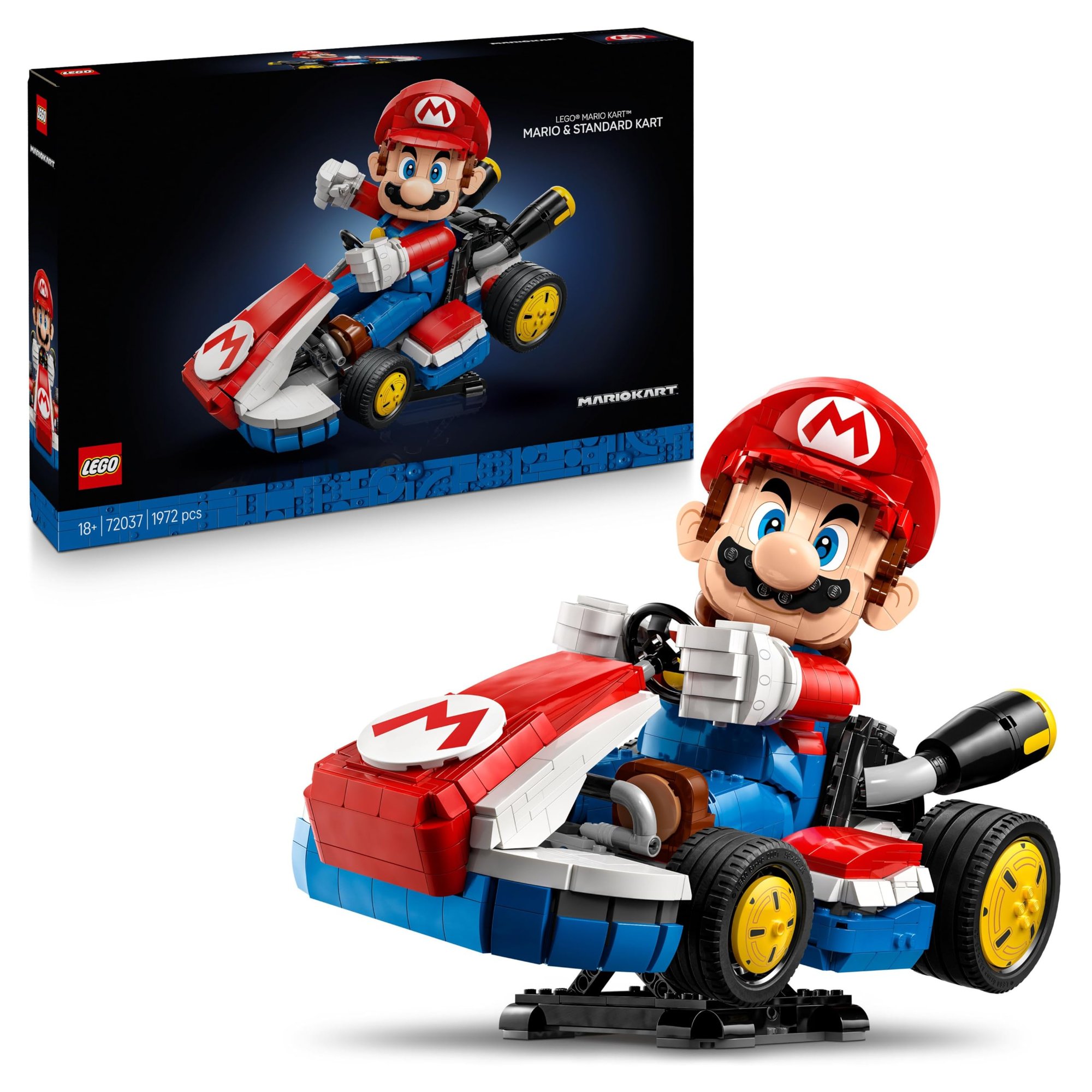 LEGO Mario Kart Mario & Standard Kart Nintendo Character Display Figure & Car Model Kit 72037 with £10 voucher