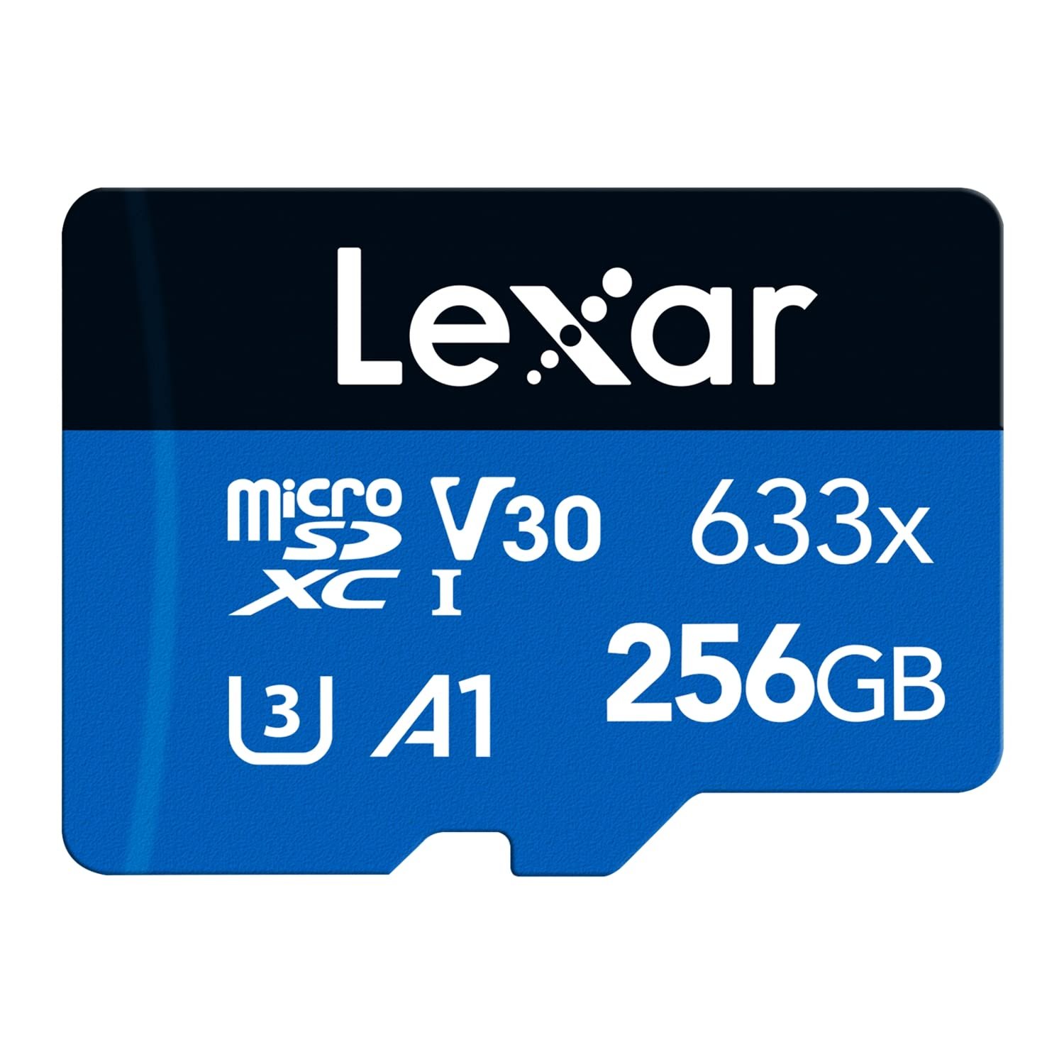 Lexar 633x 256GB Micro SD Card, microSDXC UHS-I Card + SD Adapter, microSD Memory Card up to 100MB/s Read, A1, Class 10, U3, V30, TF Card