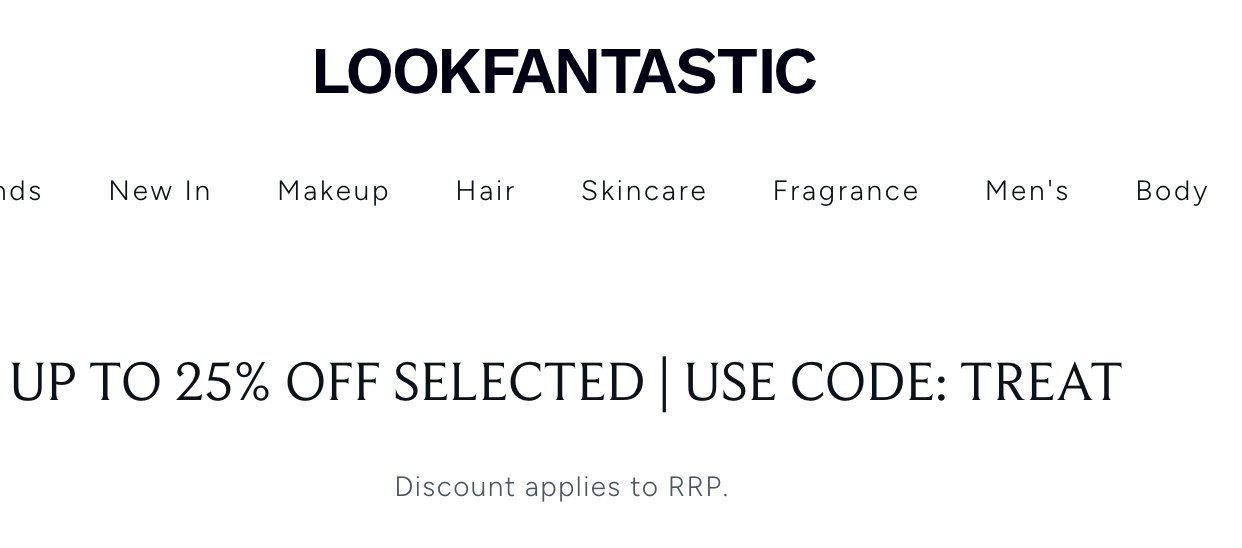 LookFantastic | Up to 25% off selected 