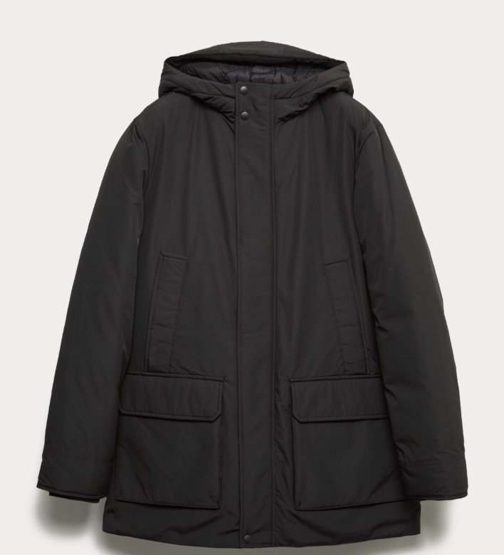 M&S Mens Parka Jacket with Thermowarmth Black / Navy limited sizes