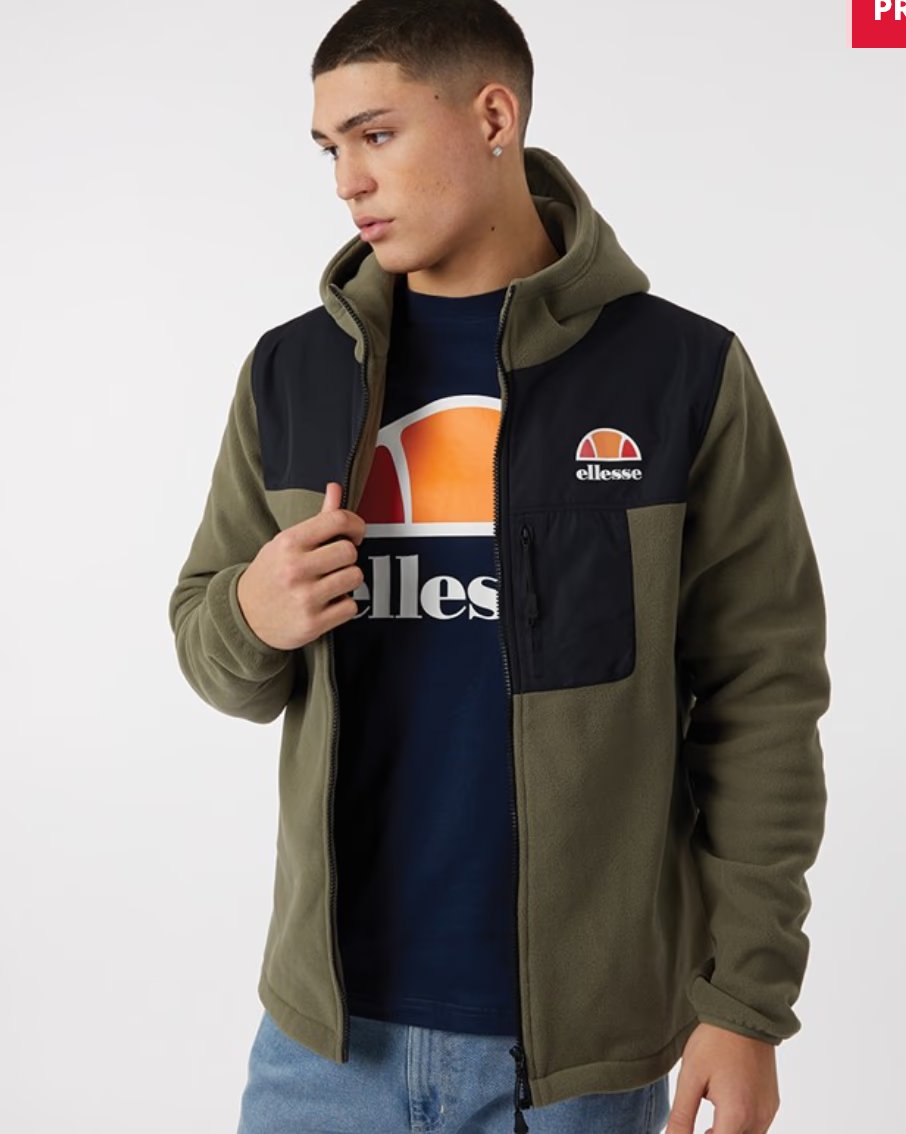 Mens Drago Hooded Fleece Jacket Khaki