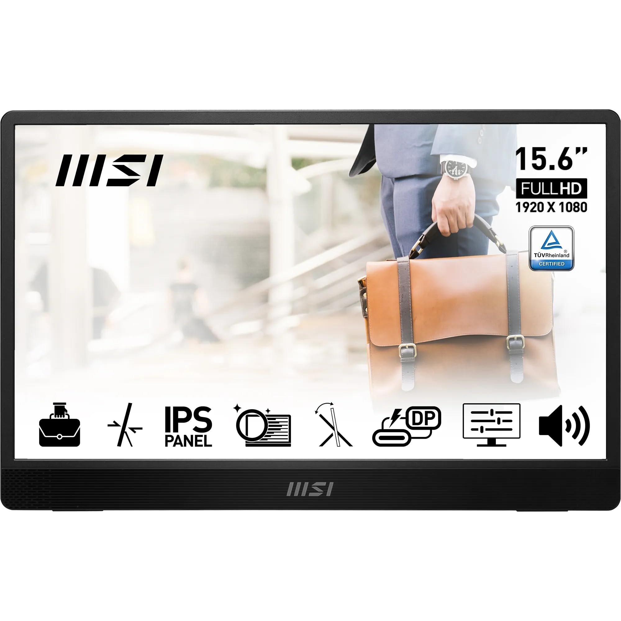 MSI PRO MP161 E2 15.6 Inch Full HD Portable Monitor - 1920 x 1080 IPS Panel