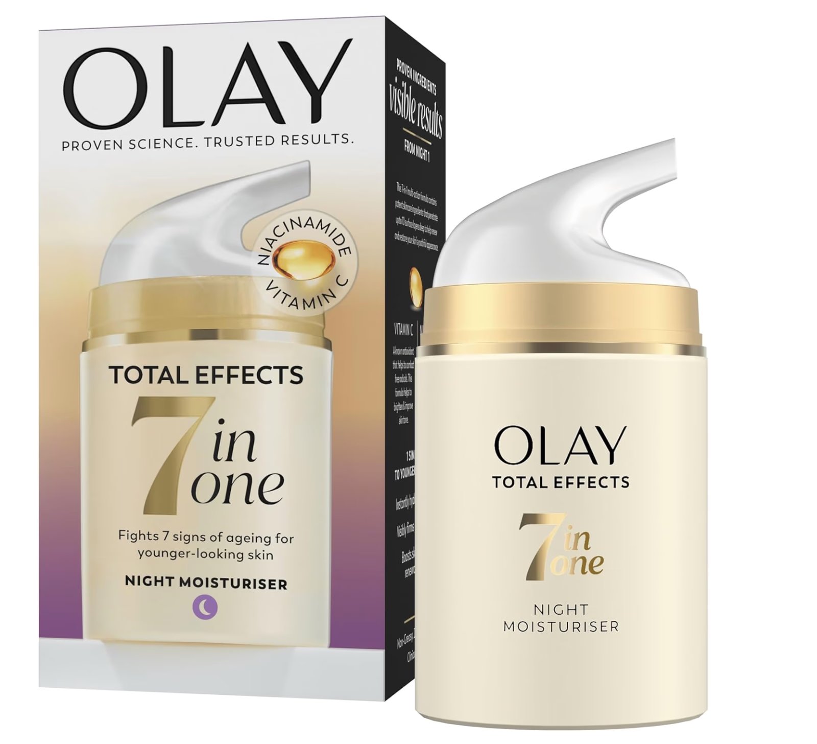 Olay Total Effects 7in1 Night Moisturiser With Niacinamide, 50ml
