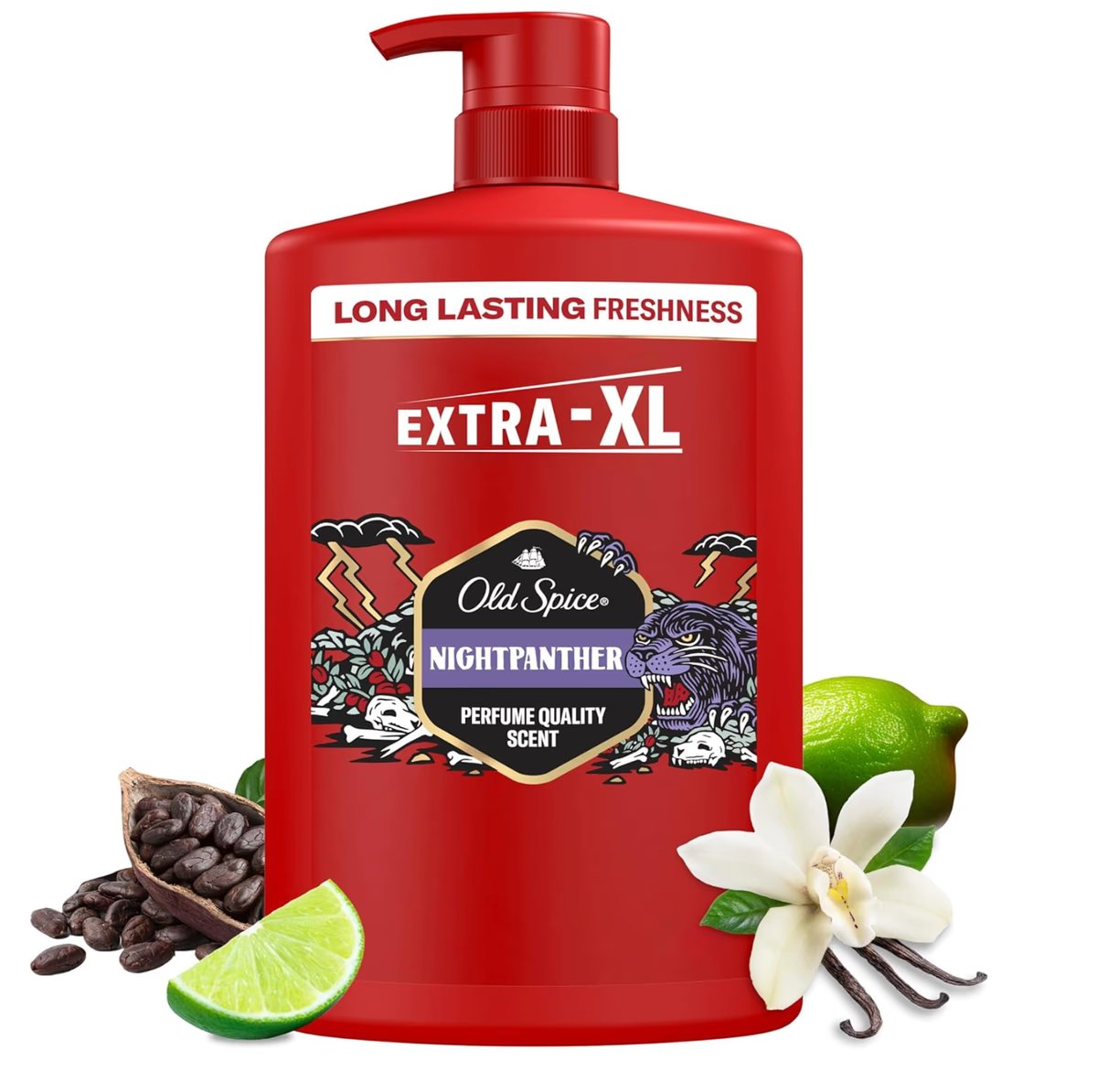 Old Spice Night Panther Men’s Shower Gel & Shampoo 1000ml, Multi-Use 3-in-1 Body-Hair-Face Wash