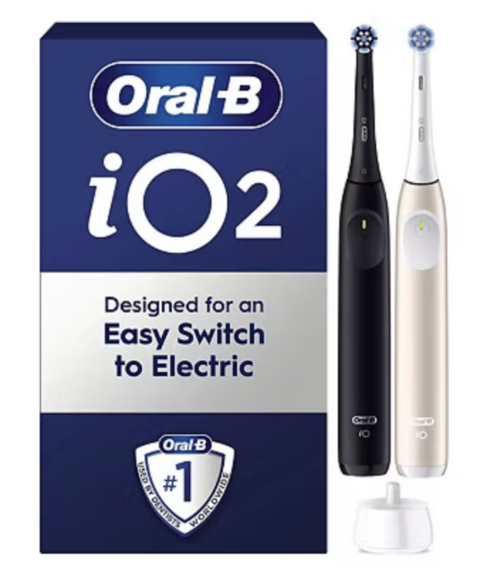 Oral-B iO2 Night Black Calm Pink Electric Toothbrush Duo Pack