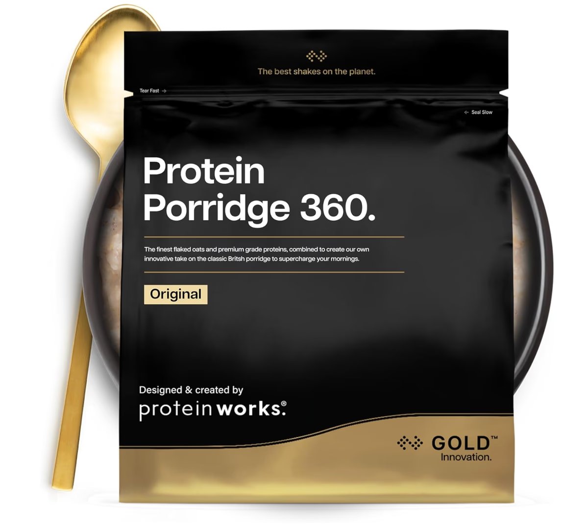 Protein Works | Protein Porridge 360 - GOLD Innovation, High Protein, Low Sugar Breakfast, Added Vitamins & Minerals, Low GI Wholegrain Oats, High Fibre, Original, 26 Servings, 2kg