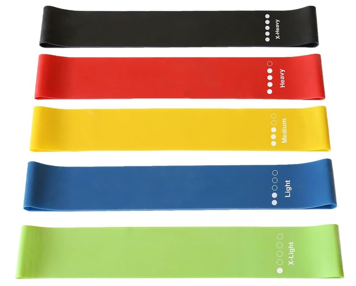Ram 5 PACK Gym Resistance Bands Women Men Strength Training Resistant Bands Pilates Yoga Gym Leg Training Glutes Resistance Bands x 5