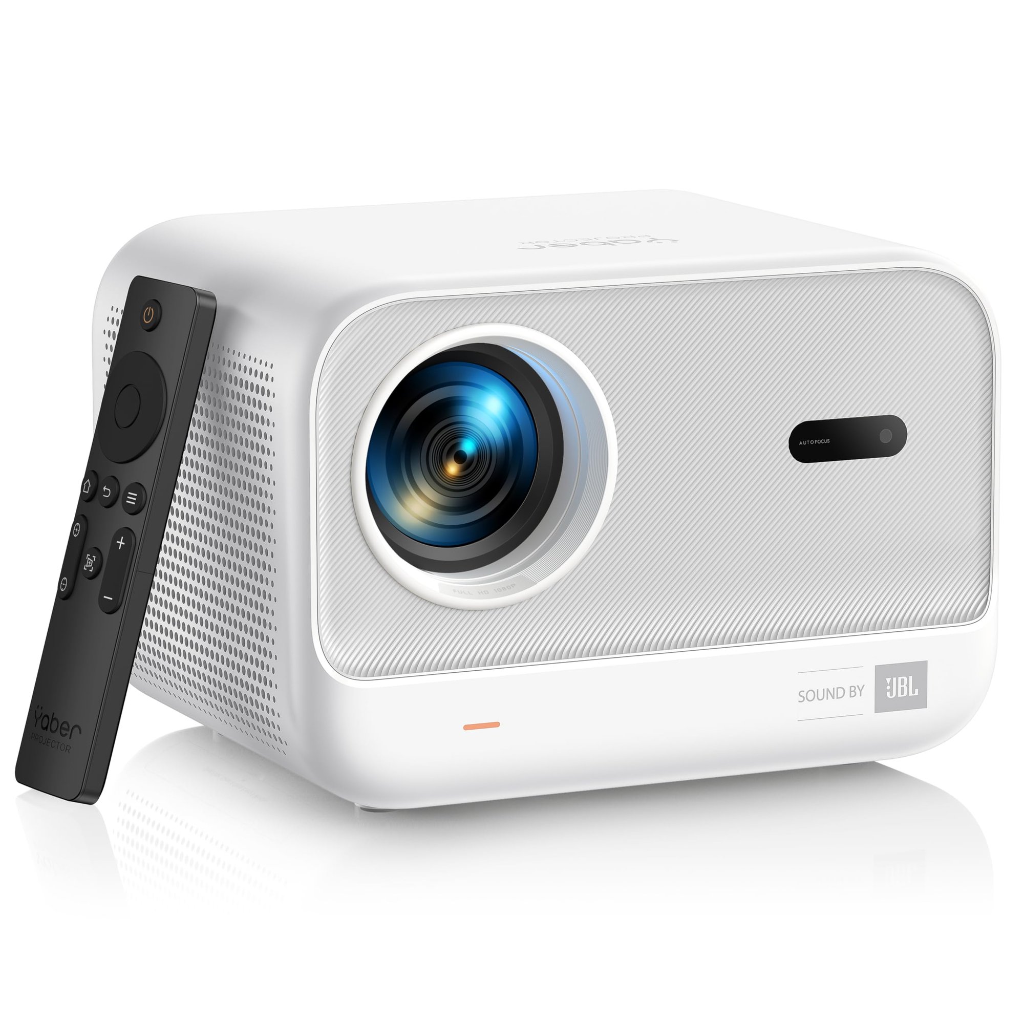 Sound by JBL & Seamless Auto Focus Yaber L2s Native 1080P Projector with WiFi 6, Bluetooth 5.1, Vertical Keystone - White Grey, w/Voucher