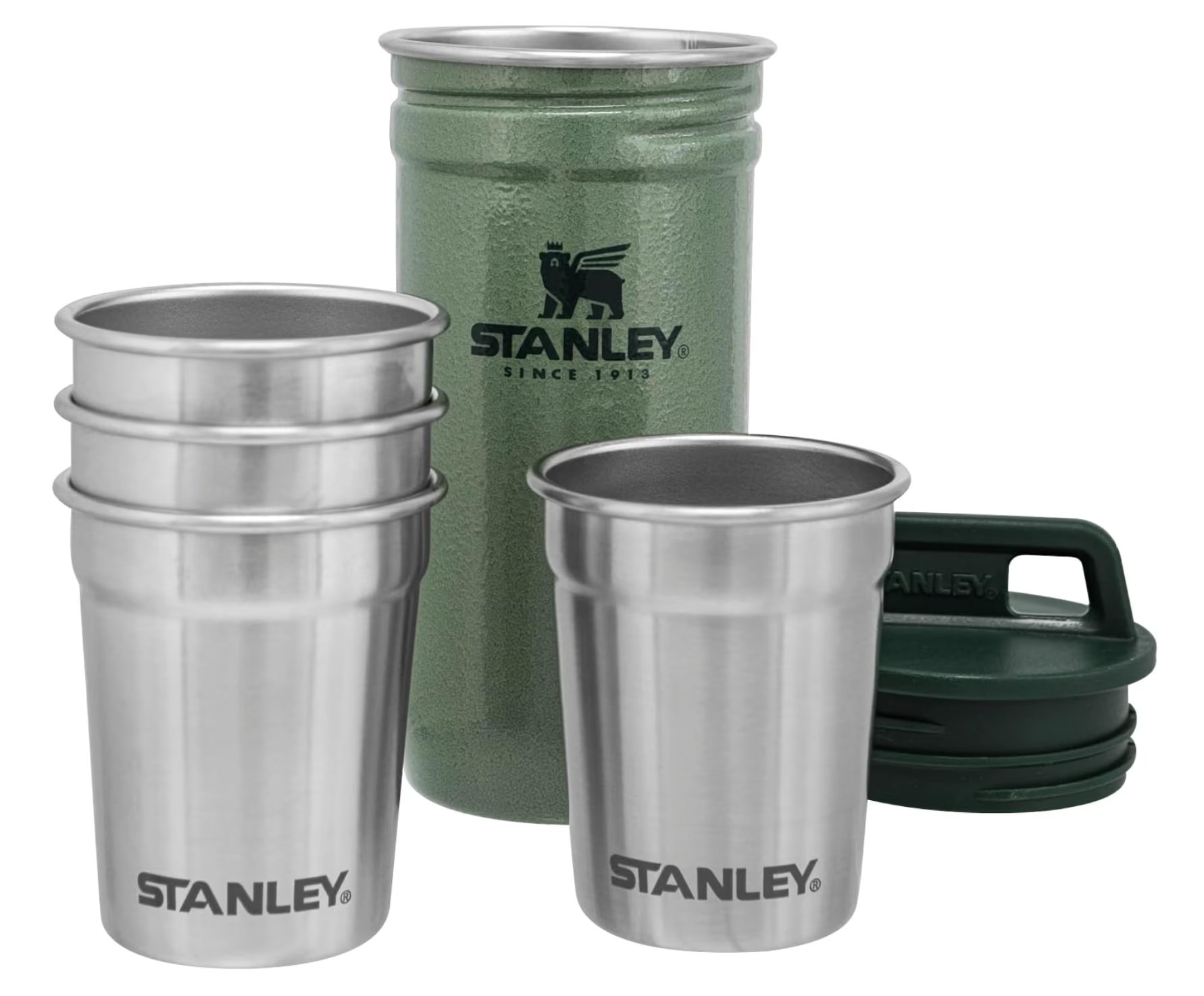 STANLEY 1913 Adventure Nesting Shot Glasses Set of 4 0.59ml + Stainless Steel Carrying Case