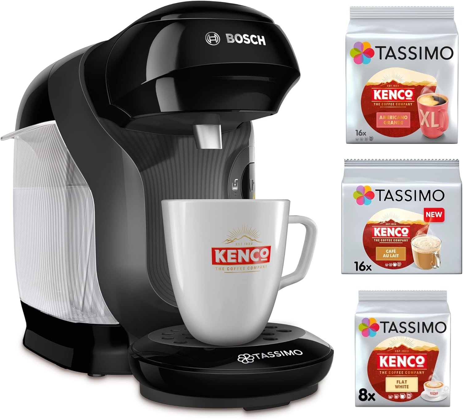 Tassimo by Bosch Pod Coffee Machine + 40 Kenco Drinks Starter Bundle