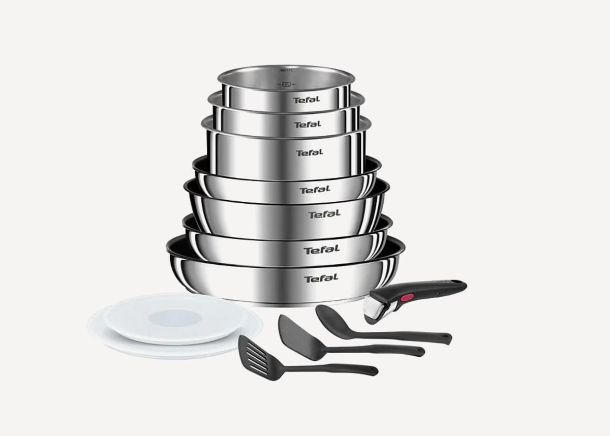 Tefal Ingenio Emotion L897SD74 13 Piece Pan Set - Stainless Steel - Induction Hob Compatible, Dishwasher Safe