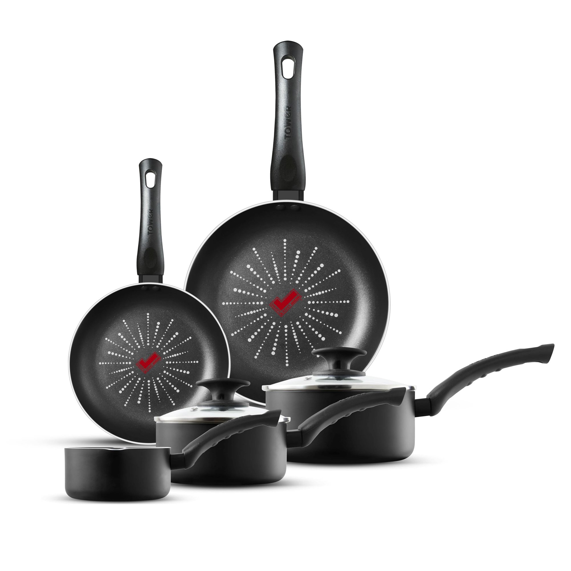 Tower T700304 SmartStart Classic 5 Piece Cookware Set with Easy Clean Aeroglide Non-Stick