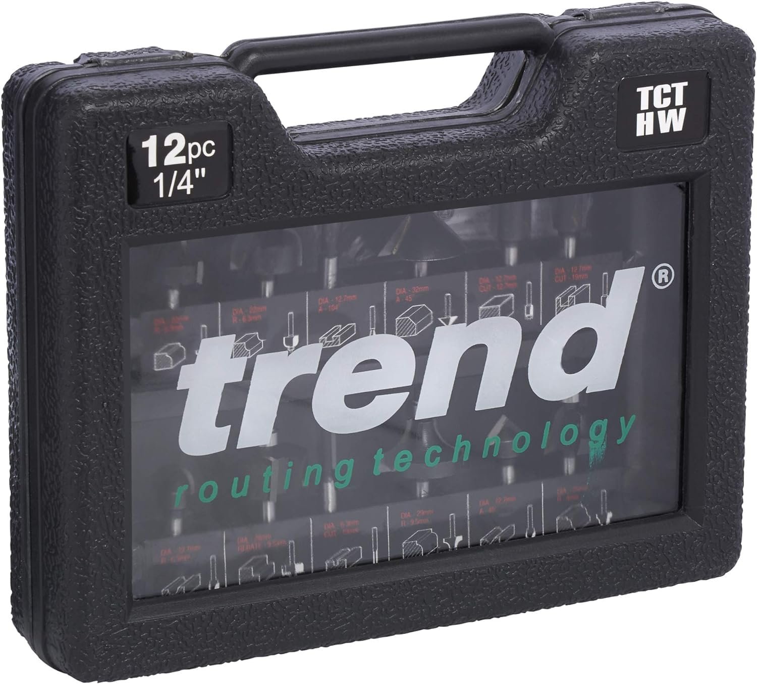 Trend 12 Piece Router Cutter Starter Set, 1/4 Inch Shank