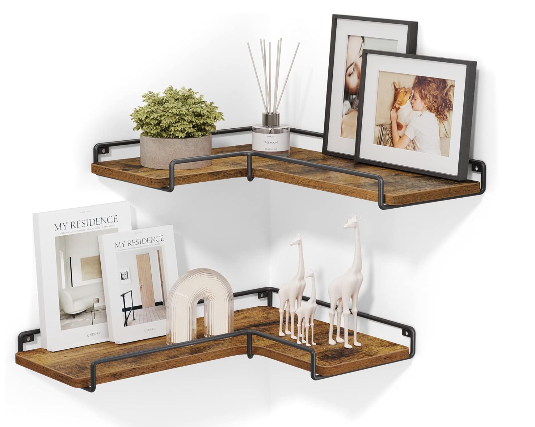 VASAGLE L-shaped Corner Shelf Set of 2