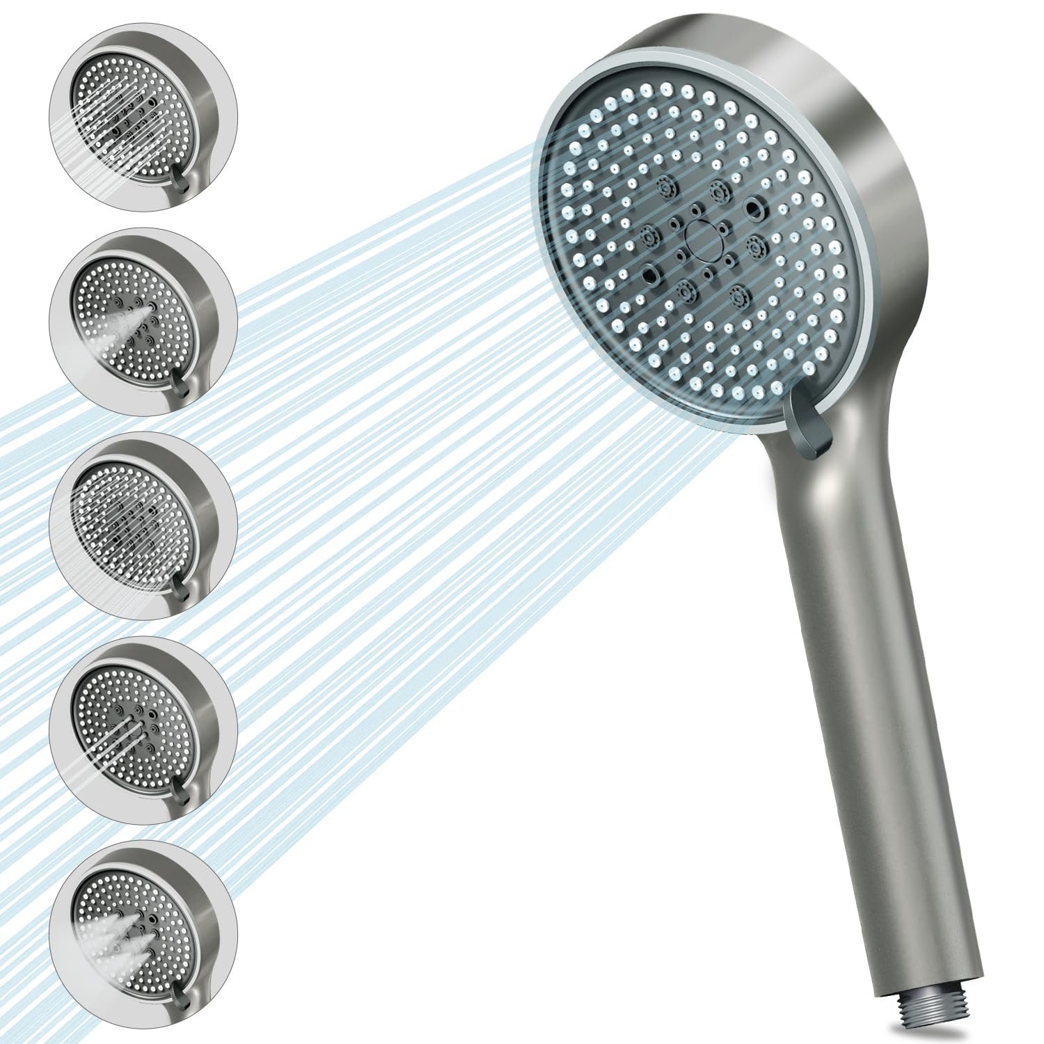VEHHE Shower Head with 5 Spray Modes, Large Shower Heads with 12cm Panel Diameter with voucher Sold by VEHHE-ER / FBA