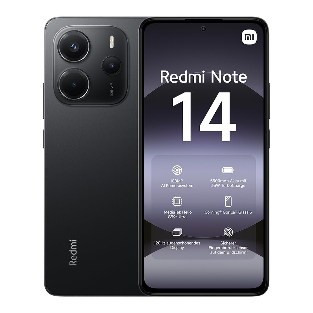 Xiaomi Redmi Note 14 6GB + 128GB / 8GB + 256GB £129 - 108MP, 5500mAh, 120Hz Display - Black / Blue / Green