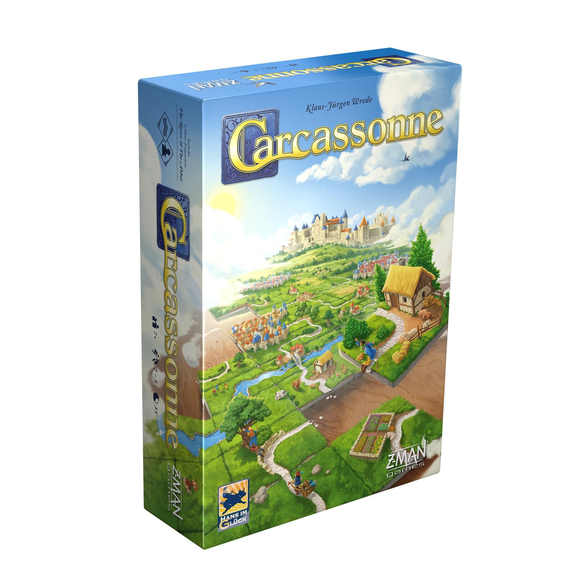 Z-Man Games Carcassonne Family Board Game, Ages 7+, 2-5 Players - 45 Minutes Playing Time